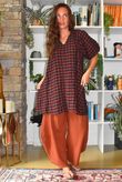 Bibi Gingham Pocket Tunic Rust